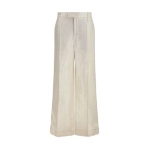 Brunello Cucinelli Beige Silk Casual Pants