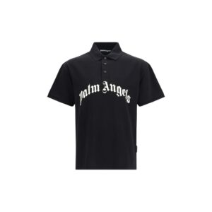 Palm Angels Black Cotton Polo Shirt