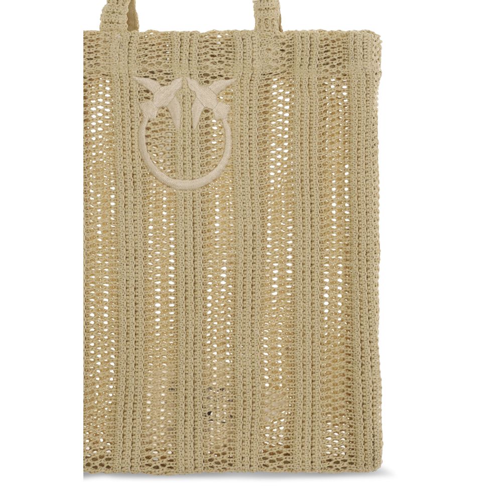 PINKO Beige Raffia Shoulder Bag - immagine 3