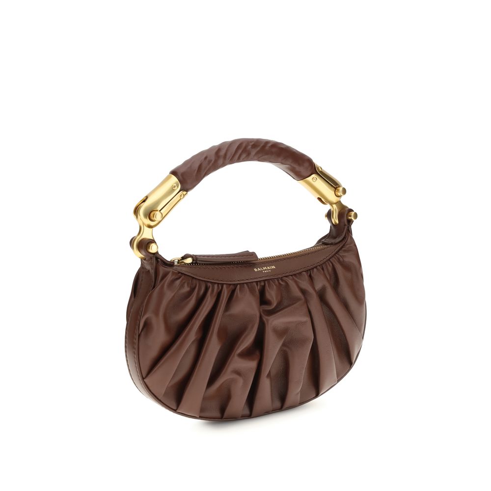 Balmain Brown Calf Leather Bos Taurus Shoulder Bag - immagine 2