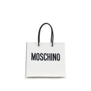 Moschino White Calf Leather Bos Taurus Handbag