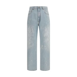 MM6 Blue Cotton Straight-Leg Jeans
