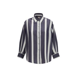 Cruna Blue Viscose Pattern Shirt