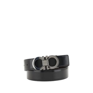 Ferragamo Black Calf Leather Bos Taurus Belt