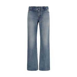 Alexander McQueen Blue Cotton Straight-Leg Jeans
