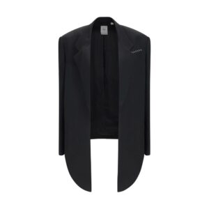 Calvin Klein Black Viscose Full-Length Jacket