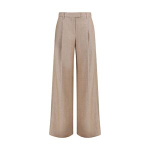 Brunello Cucinelli Beige Linen Casual Pants
