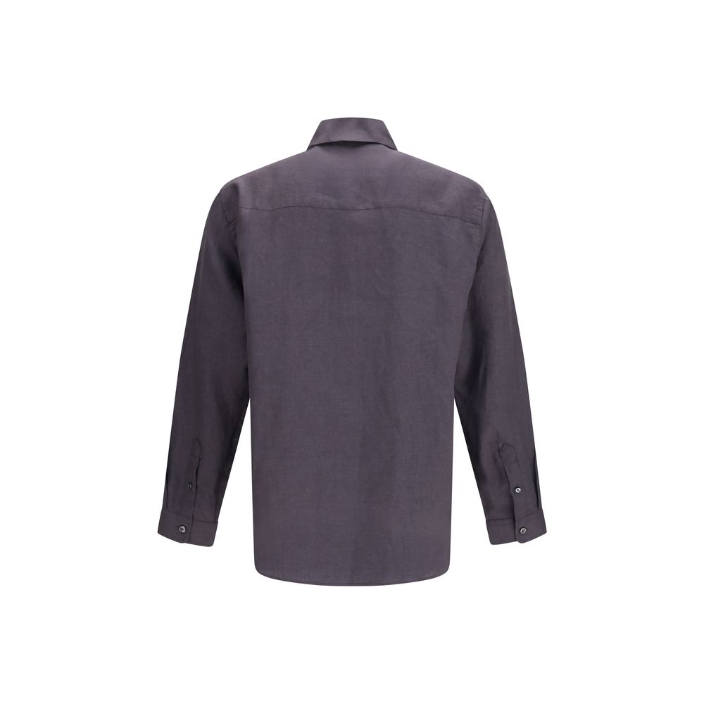 Deperlu Gray Linen Shirt - immagine 2