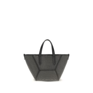 Brunello Cucinelli Black Calf Leather Bos Taurus Shoulder Bag