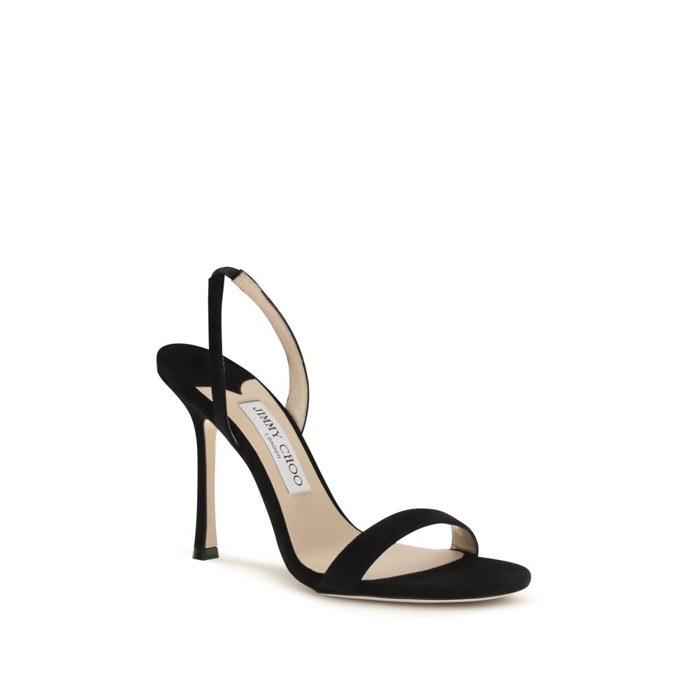 Jimmy Choo Black Calf Leather Bos Taurus Stiletto Heel Sandals - immagine 2