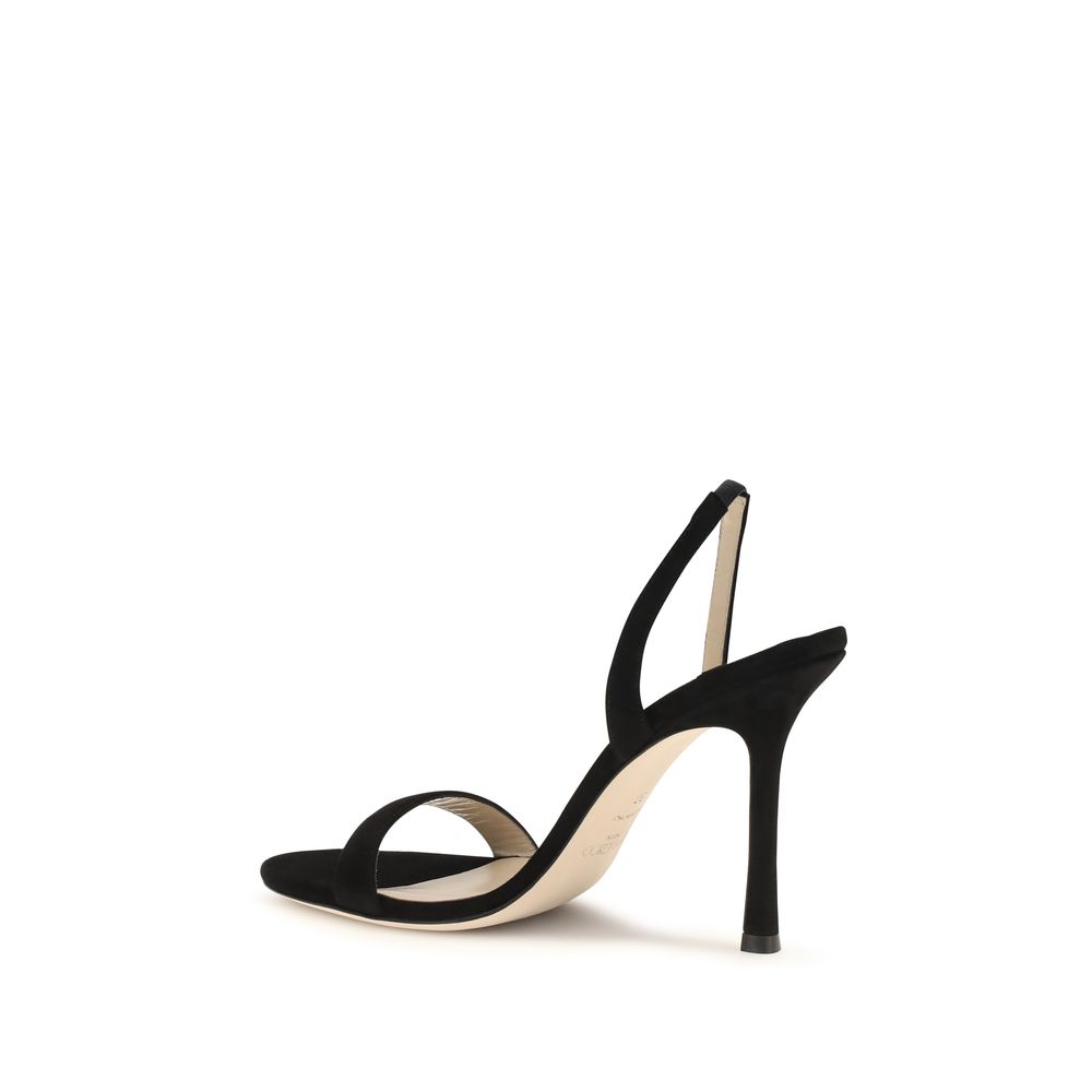 Jimmy Choo Black Calf Leather Bos Taurus Stiletto Heel Sandals - immagine 3