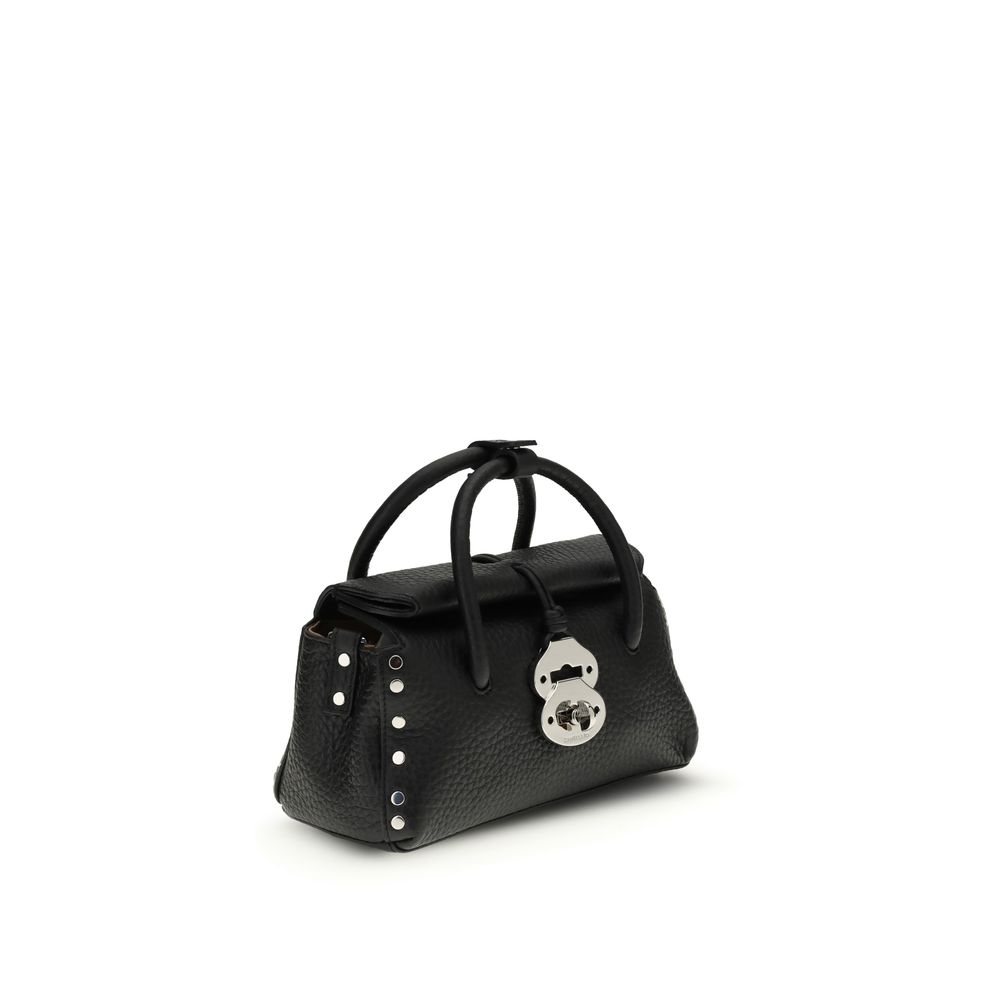 Zanellato Black Calf Leather Bos Taurus Handbag - immagine 2