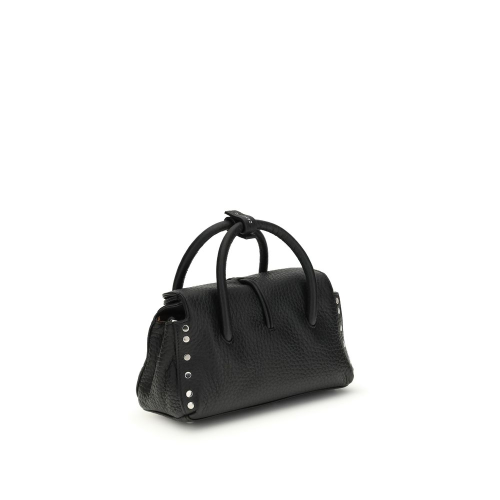 Zanellato Black Calf Leather Bos Taurus Handbag - immagine 3