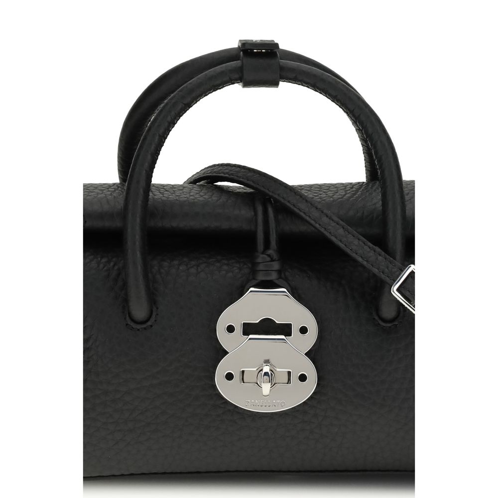 Zanellato Black Calf Leather Bos Taurus Handbag - immagine 4