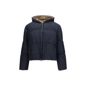 Brunello Cucinelli Blue Cotton Shell Jacket