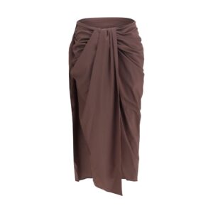 Jacquemus Brown Polyester Midi Skirt