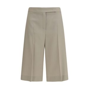 Max Mara Beige Wool Oves Aries Bermuda Shorts