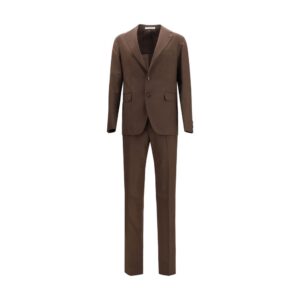 Tagliatore Brown Wool Oves Aries Two-Piece Suit