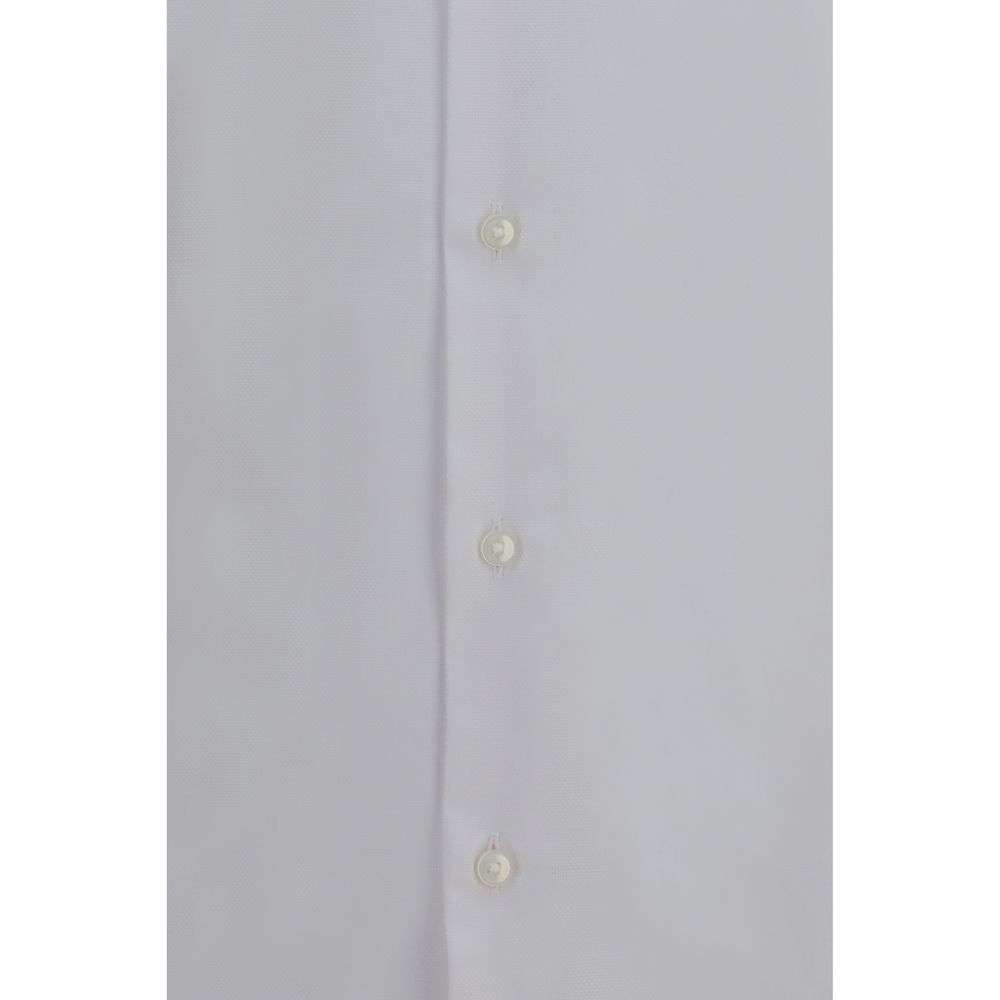 Hugo Boss Black White Cotton Dress Shirt - immagine 3