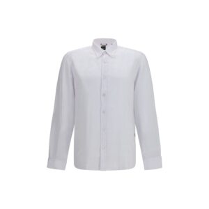 Hugo Boss Black White Linen Dress Shirt