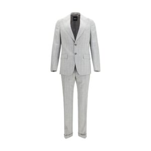Hugo Boss Black Gray Cotton Two-Piece Suit