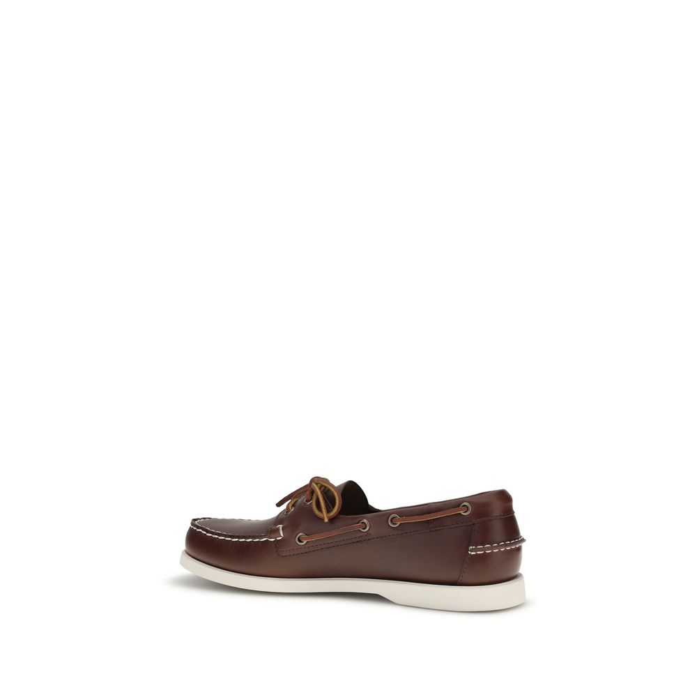 Sebago Brown Calf Leather Bos Taurus Slip-On Loafers - immagine 3