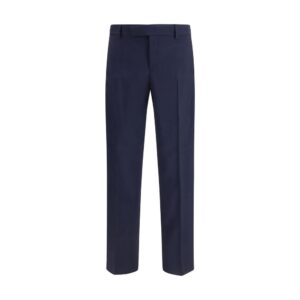 Fendi Blue Wool Oves Aries Dress Pants