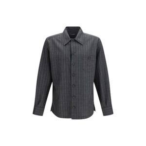 Dolce & Gabbana Gray Wool Oves Aries Dress Shirt