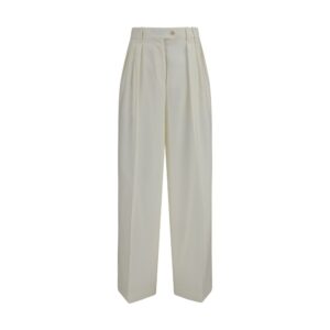 Calvin Klein White Wool Oves Aries Casual Pants