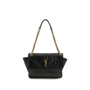 Saint Laurent Black Calf Leather Bos Taurus Shoulder Bag