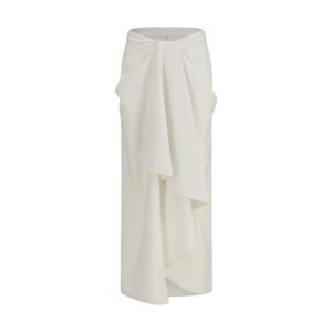 Givenchy White Wool Oves Aries Long Skirt