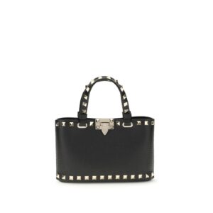 Valentino Garavani Black Calf Leather Bos Taurus Handbag