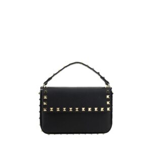 Valentino Garavani Black Calf Leather Bos Taurus Shoulder Bag