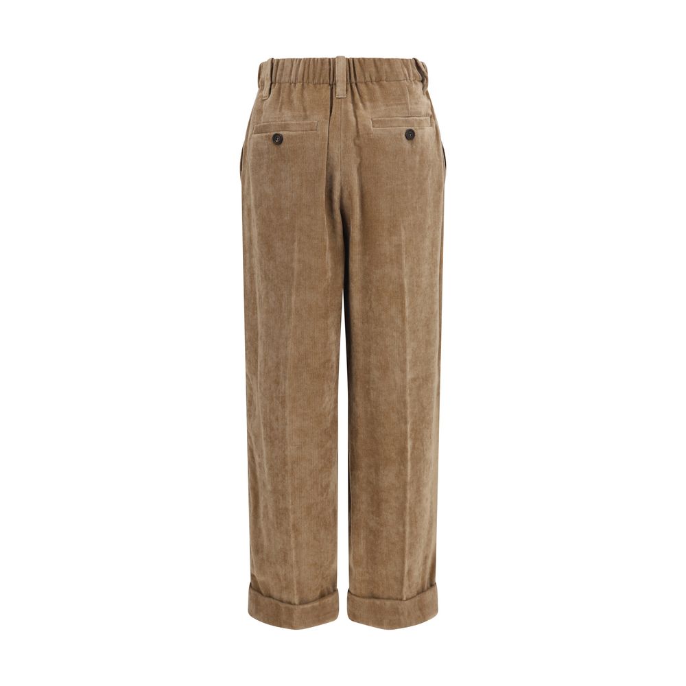 Brunello Cucinelli Brown Viscose Casual Pants - immagine 2