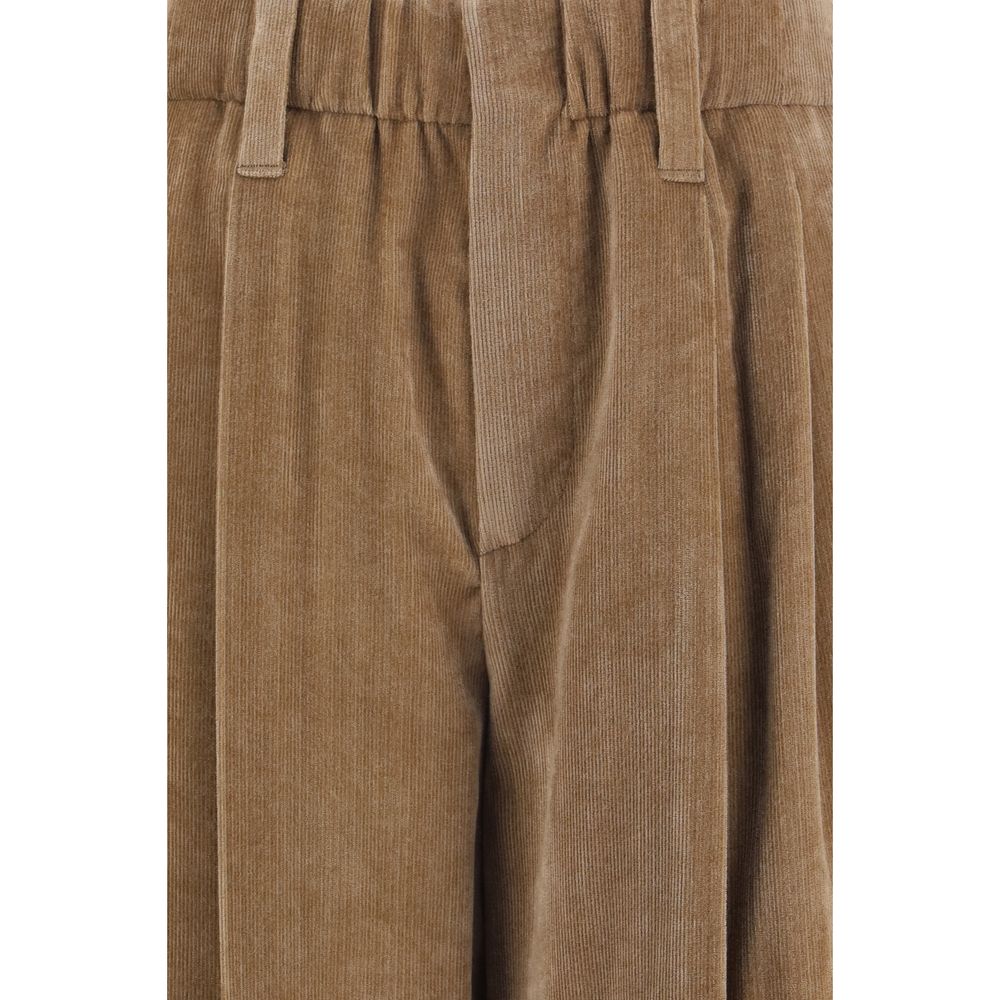 Brunello Cucinelli Brown Viscose Casual Pants - immagine 3