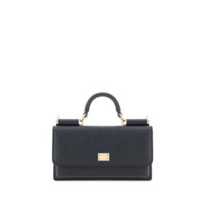 Dolce & Gabbana Black Calf Leather Bos Taurus Shoulder Bag
