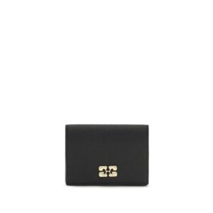 Ganni Black Recycled Polyester Wallet