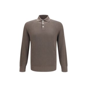 Brunello Cucinelli Brown Cotton Polo Shirt