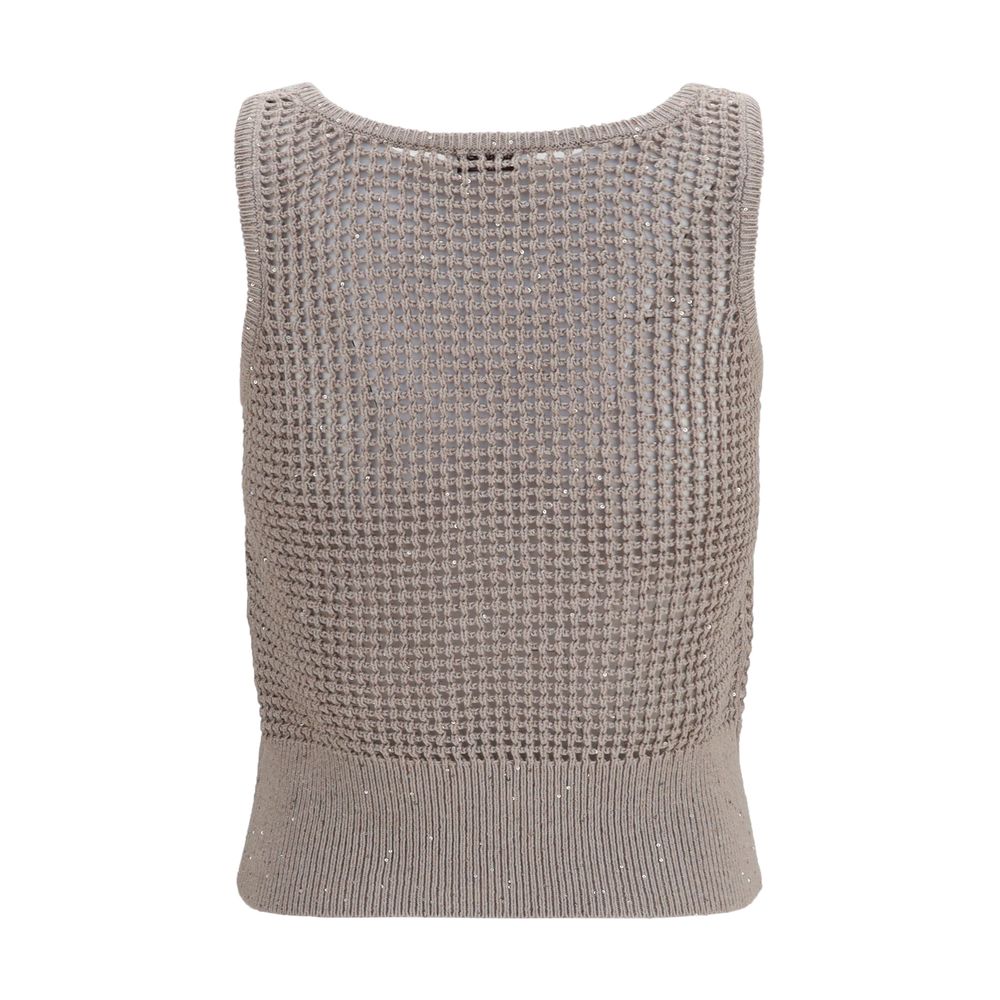 Brunello Cucinelli Beige Cotton Tank Tops - immagine 2