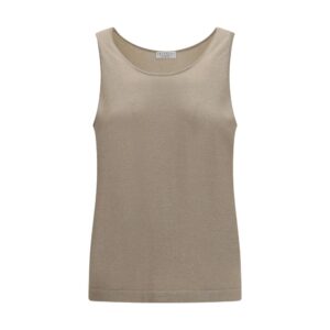 Brunello Cucinelli Beige Cashmere Tank Tops