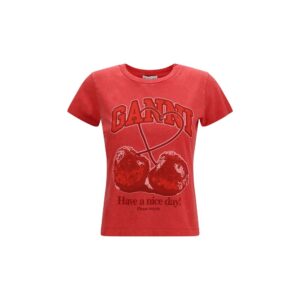 Ganni Multicolor Cotton T-Shirt