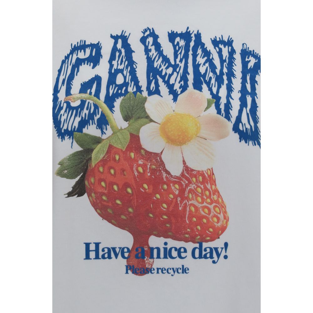 Ganni White Cotton Long Sleeve T-Shirt - immagine 3