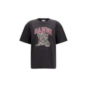 Ganni Black Cotton T-Shirt