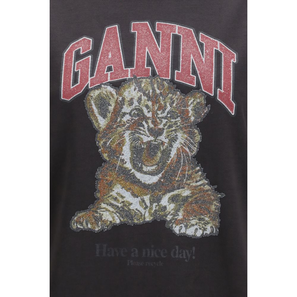 Ganni Black Cotton T-Shirt - immagine 3