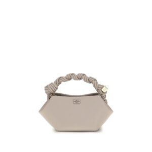 Ganni Gray Recycled Leather Handbag