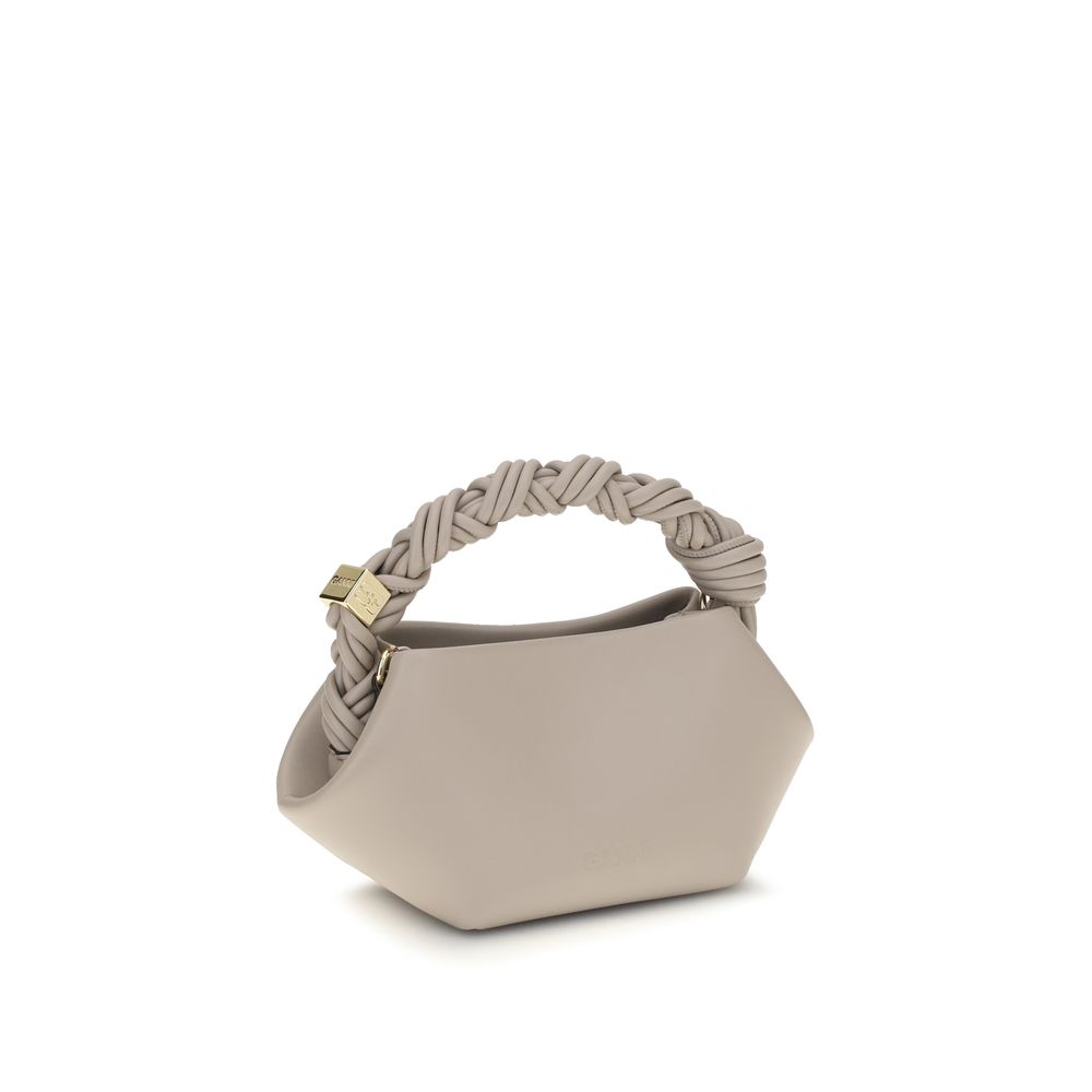 Ganni Gray Recycled Leather Handbag - immagine 3