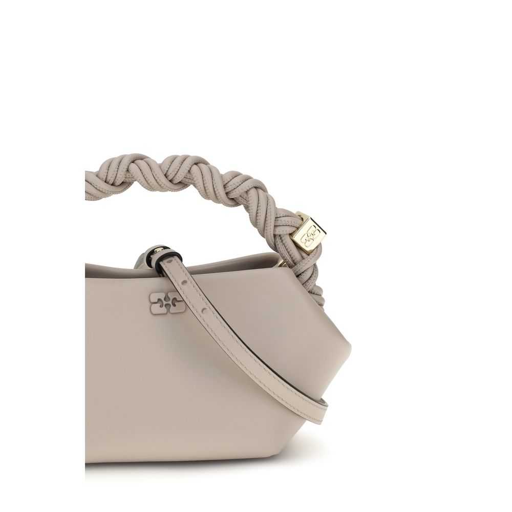 Ganni Gray Recycled Leather Handbag - immagine 4