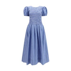 Ganni Blue Cotton Casual Dress
