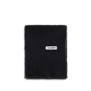 Jil Sander Black Wool Oves Aries Scarf