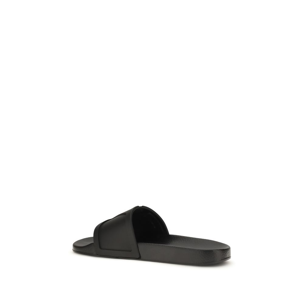 Valentino Garavani Black Rubber Flat Sandals - immagine 3